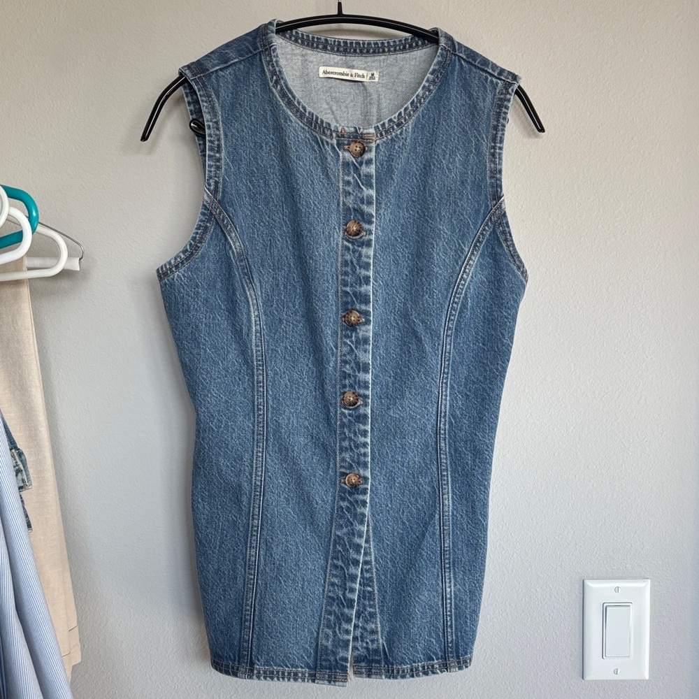 Abercrombie & Fitch Blue Denim Vest
